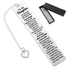 Daughter Gifts from Mom Inspirational Bookmark for Kids Birthday Gift for Dau.