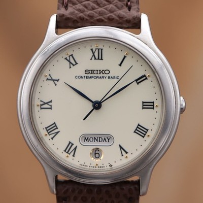 SEIKO SPIRIT CONTEMPORARY BASIC Seiko Spirit 5H23-6C00 Quartz Day Date Roman