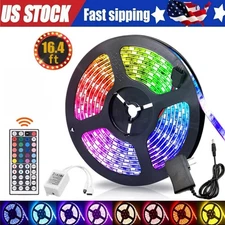 16.4FT RGB Led Strip Lights Waterproof Flexible with 44 Keys Remote 12V US Power