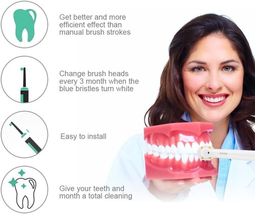8-Pack Compatible Electric Toothbrush Heads with Indicator & Hygienic Covers - Picture 5 of 9