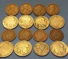 mixed coin lot Buffalo, Liberty Nickels, lincoln, Indian Head cent