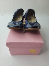 YOSI SAMRA Toddler Girls Ballerina Navy Flat Close Toe Size 12C.