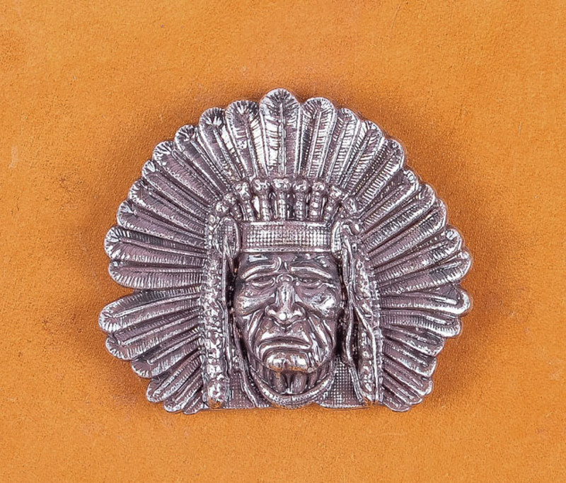Leather Big Breath SILVER925 インディアンコンチョ 5PC 40*34MM VINTAGE SILVER INDIAN CHIEF Head DIY