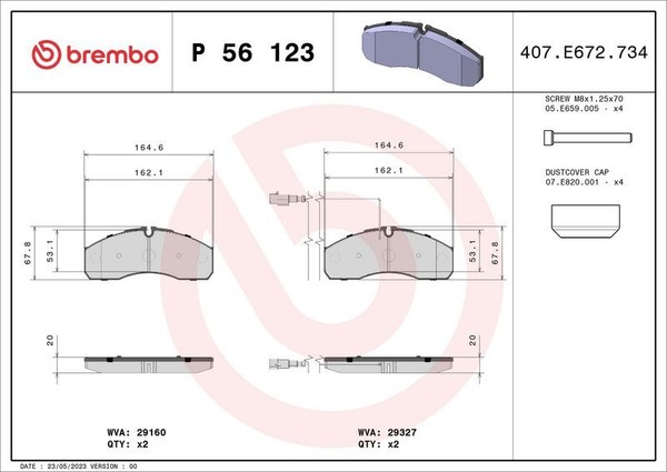 Brembo P 56 123 Bremsbelagsatz, Scheibenbremse Passend FüR Nissan-image