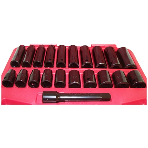 1/2" Drive Impact Socket 22 PC Set Shallow & Deep Metric 11mm to 24mm - Picture 4 of 4