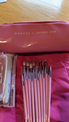Morphe X Jeffree Star (10) Piece Eye Brush Set, Pink Ulta Bag