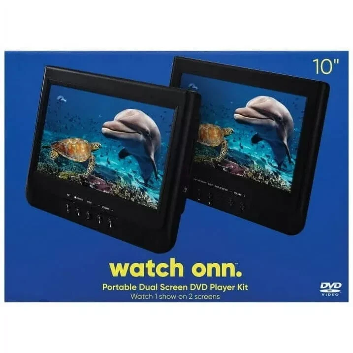 Onn 10" Dual Screen Portable DVD Player Kit with Storage Bag (1000122641)™ - Image 2 of 4