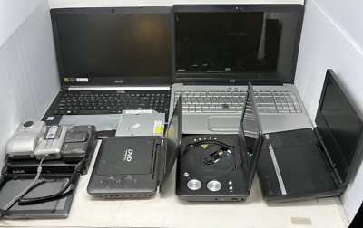 ELECTRONICS Mixed Lot Computers Cameras DVD Players Battery Hard Drive HP Acer