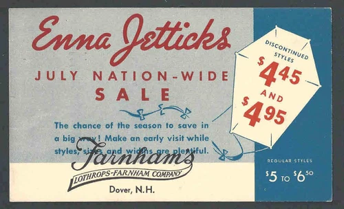 1942 Dover NH Enna Jettick Shoes $4.45 & $4.95 Discounted Styles