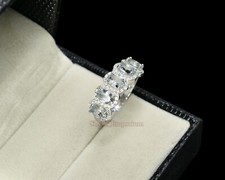 Natural Aquamarine Gemstone 925 Sterling Silver March Birthstone Wedding Ring