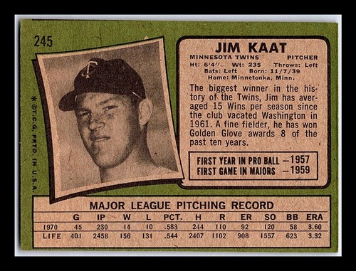 1971 Topps Baseball Cards 1-263 - You Pick - aaalvins - Picture 177 of 193