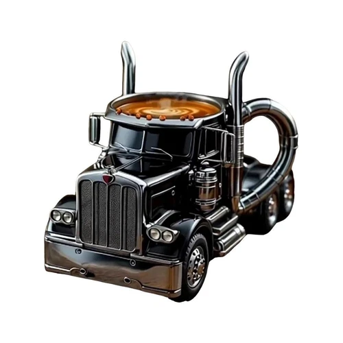 Handcrafted Semi-Truck Coffee Mug Stainless Steel Coffee Cup Men Gift - Picture 9 of 19