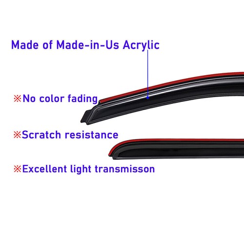 In-Channel Window Vent Visors Rain Guards For 2015-2022 Ford F150 Crew Cab - Bild 11 von 13