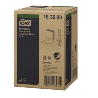 TORK 183600 Reinigungstuch Microfaser Wiederverwendbar, Blau Karton Von 6 40