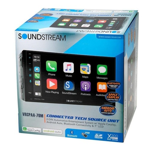 Soundstream VRCPAA-70MW Double Din Car Wireless Android Auto Apple CarPlay 7" - Picture 6 of 6