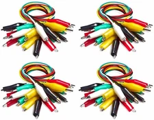 4X 10Pc Lot Alligator Clips Electrical 20" Test Leads Jumper Wires 50cm Cable