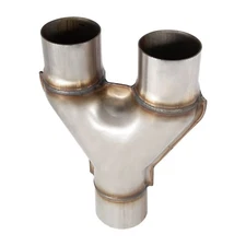 Exhaust Tip Y-Pipe 3"  Single Inlet / 2.5" Dual Outlet Stainless Steel