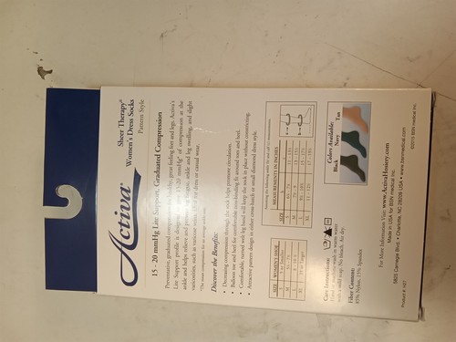 Activa Sheer Therapy Calze eleganti da donna con motivo, Nero, 15-20 MMHG - Foto 7 di 18