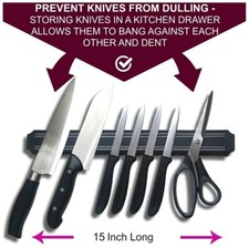 Sumpri Professional 15” Magnetic Knife Holder 2 Pack Set Kitchen Tool Holder