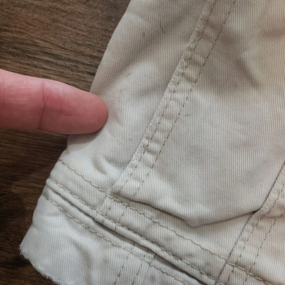 Pantalones Cortos Carga Vintage Y2K Abercrombie & Fitch Para Hombre 30 Tostado Grueso Lona Cordón Foto 3 de 4