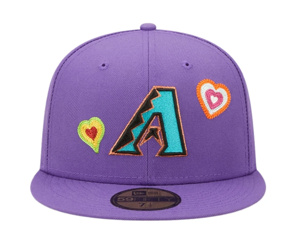 Arizona Diamondbacks Chain Stitch Heart New Era 59FIFTY Sz. 7 1/4 Fitted Hat Cap - Image 3 of 4