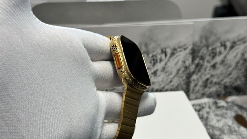 Apple Watch ULTRA 49mm Hand Engraved 24k Gold Plated With 24k Gold Plated Link B - 第 9/15 張圖片