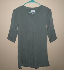 Old Navy girls L 10-12 rayon green dress boho 3/4 sleeve
