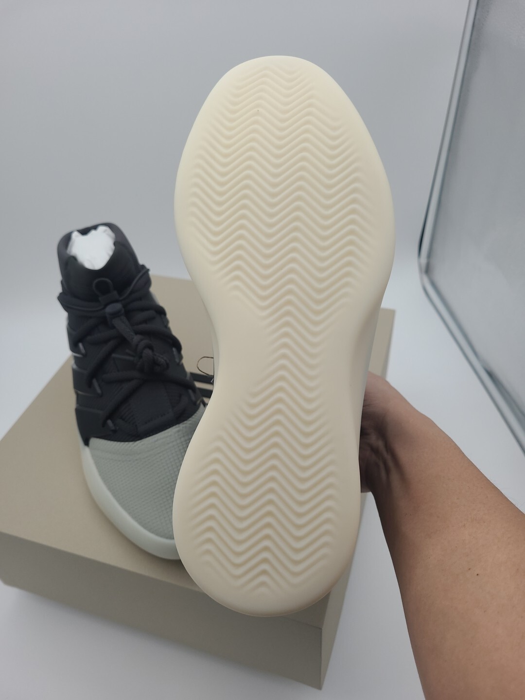 Adidas I Basketball x Fear of God Athletics Mid Carbon Sesame Men's Size 12 NEW thumbnail 11