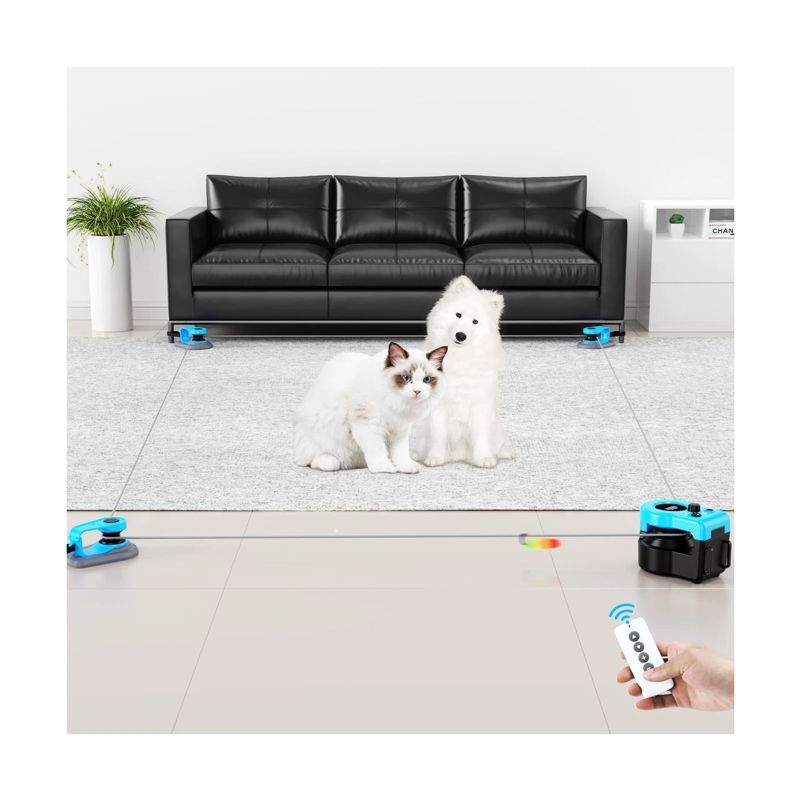 Pet Deluxe Interactive Cat Toy for Indoor Cats, Auto/Remote Control DIY Cat M...