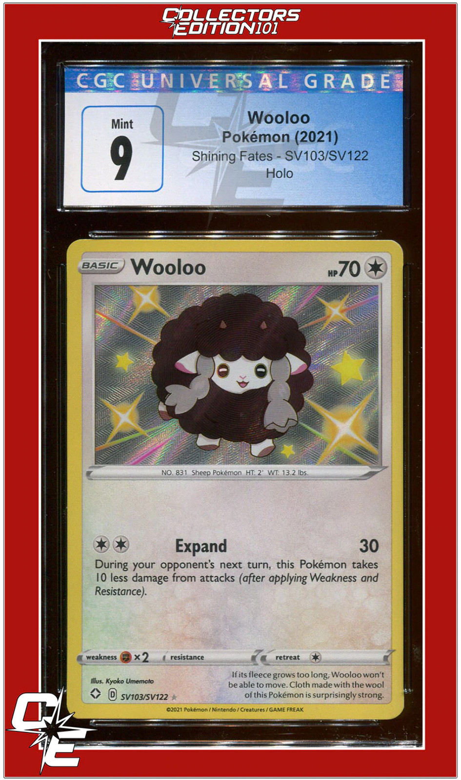 Shining Fates SV103 Wooloo Holo CGC 9