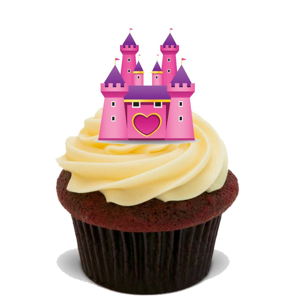PRINCESS CASTLE PINK 20X FLAT STAND UP PREMIUM RICE CARD Edible Cake Toppers D1