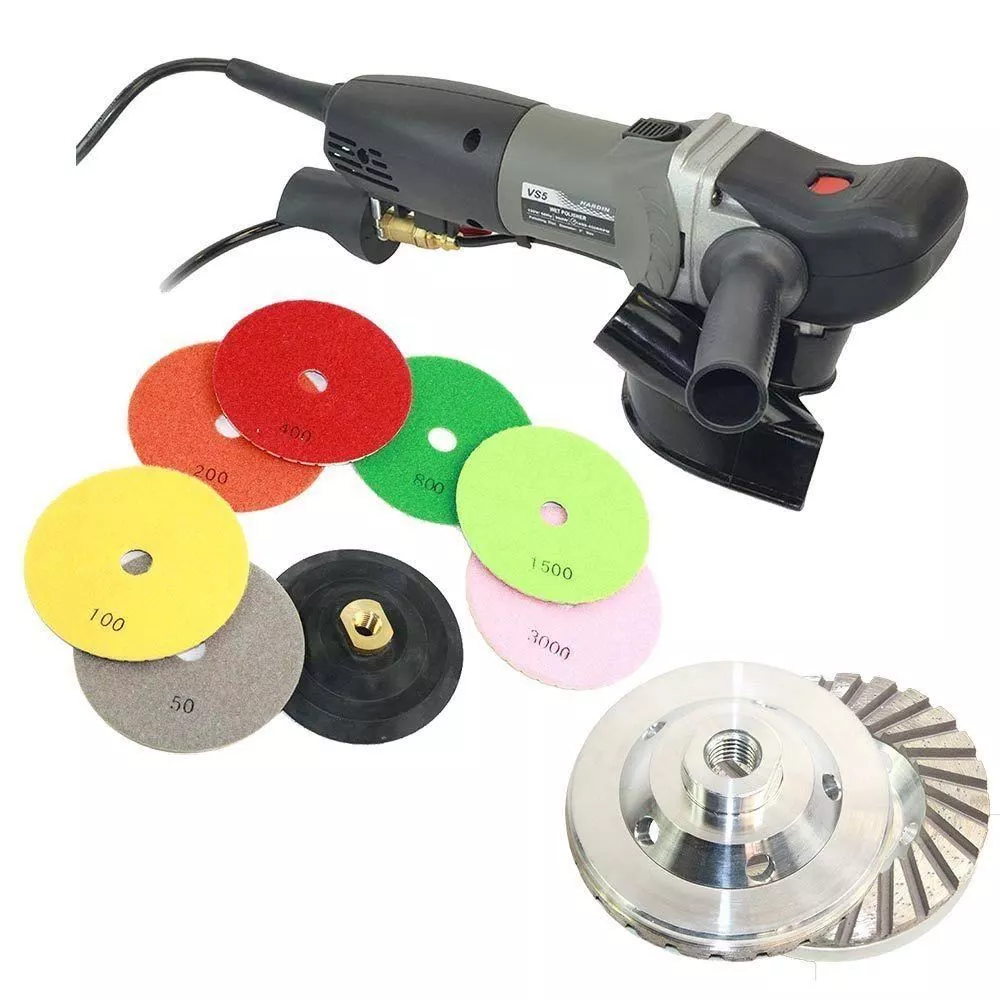 Electric Power Diamond Wet Concrete Stone Polisher Kit