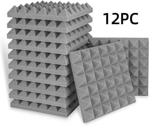 12~96 Pack 12x12x2" Acoustic Foam Panel Tiles Wall Record Studio Sound Proof USA - Picture 21 of 37