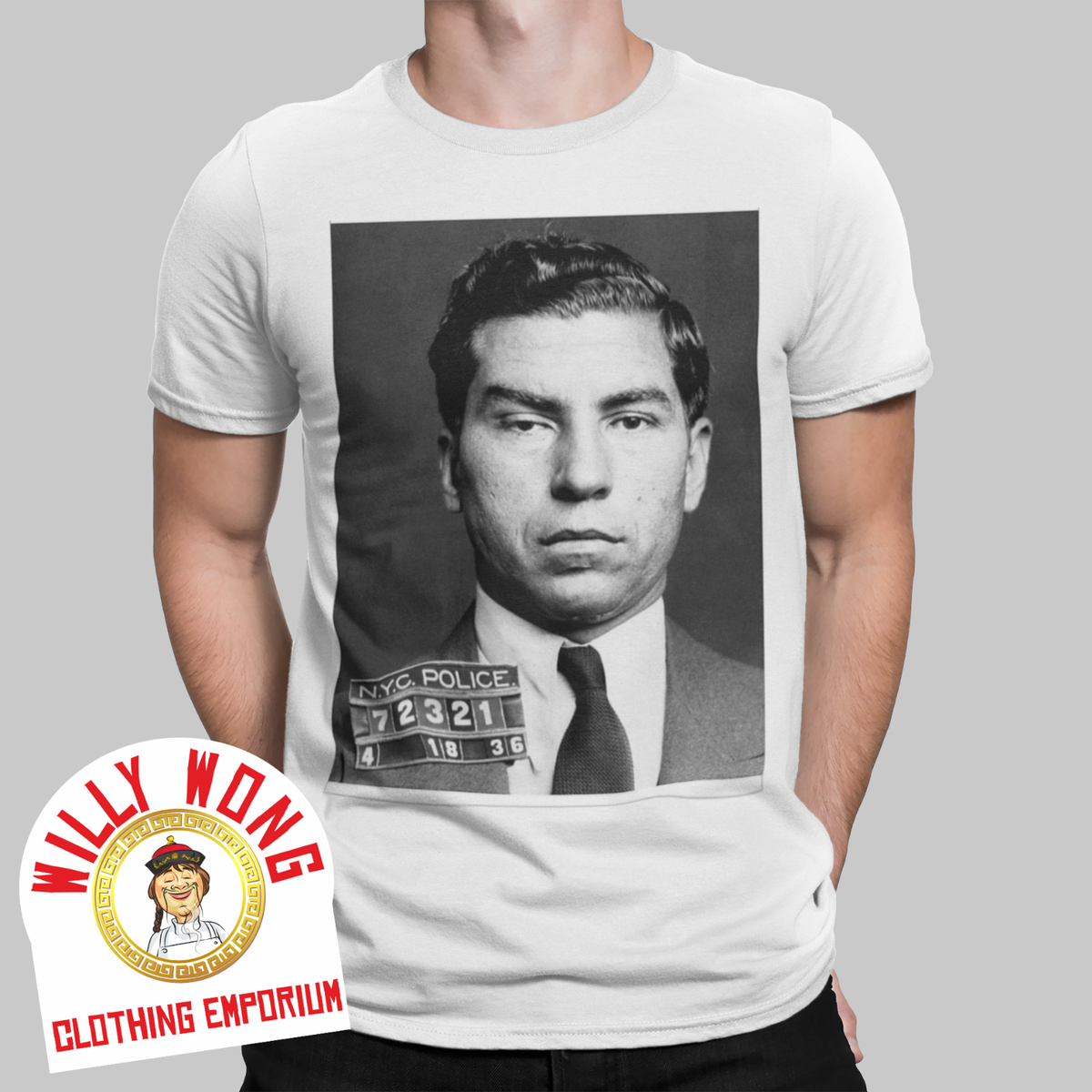 Lucky Luciano T-Shirt - New York Mafia Commission 1930s Mobster Gangster Crime Boss La Cosa Nostra - Foto 10