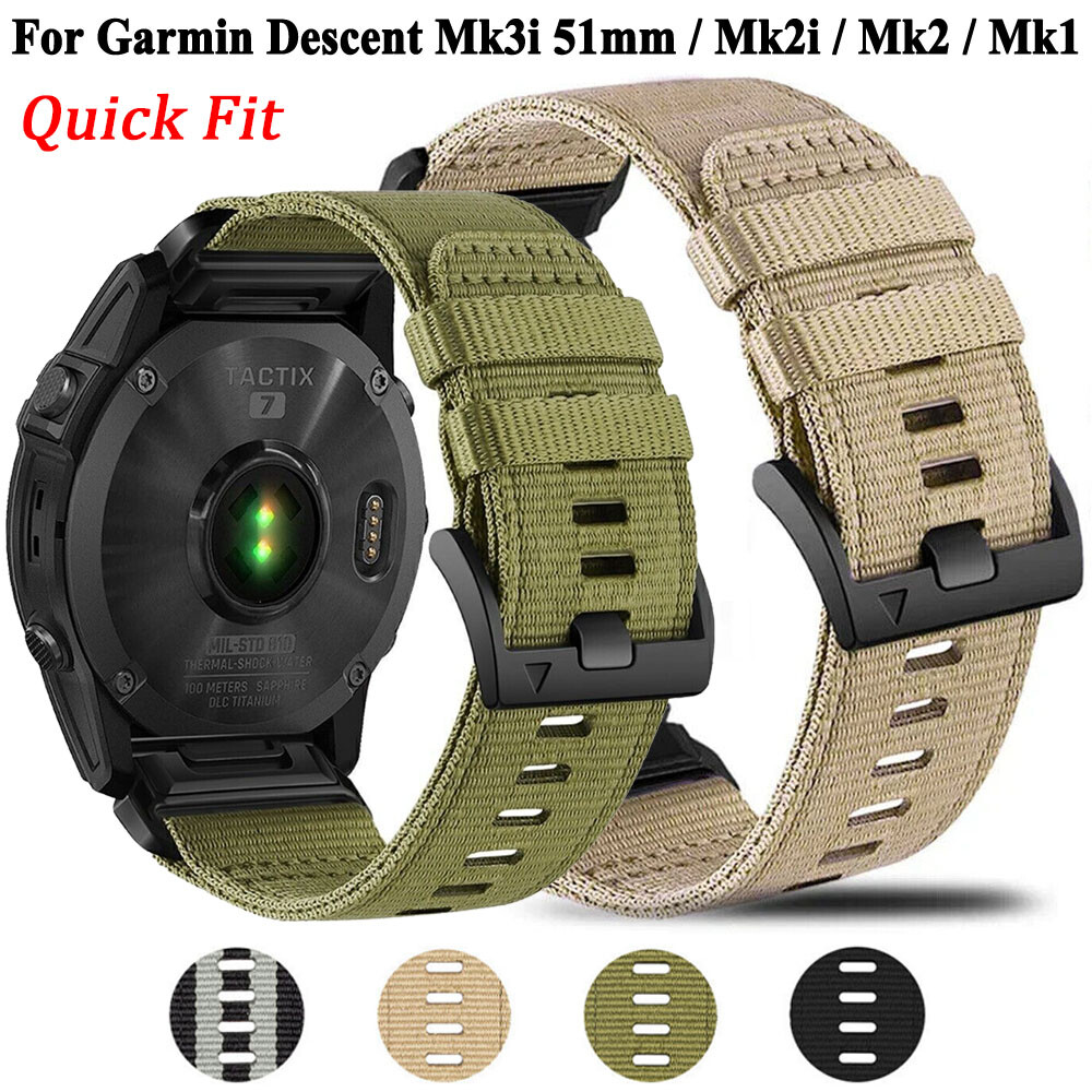 Quickfit Canvas Nylon Band Strap For Garmin Fenix 7X 6X Pro