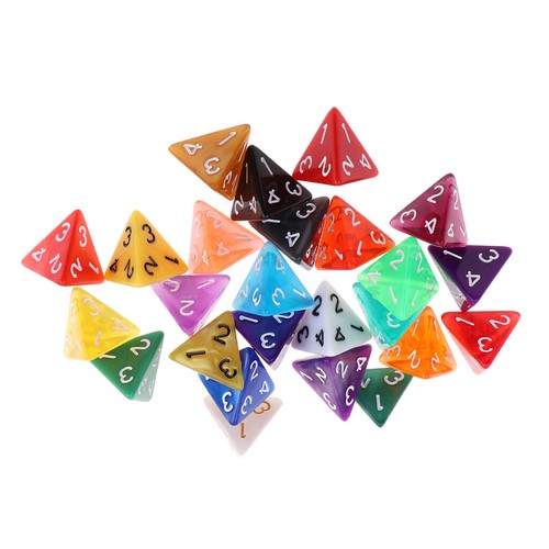 25x 4 Sided D4 Dice for DND Dice Card Games Props - Picture 6 of 9