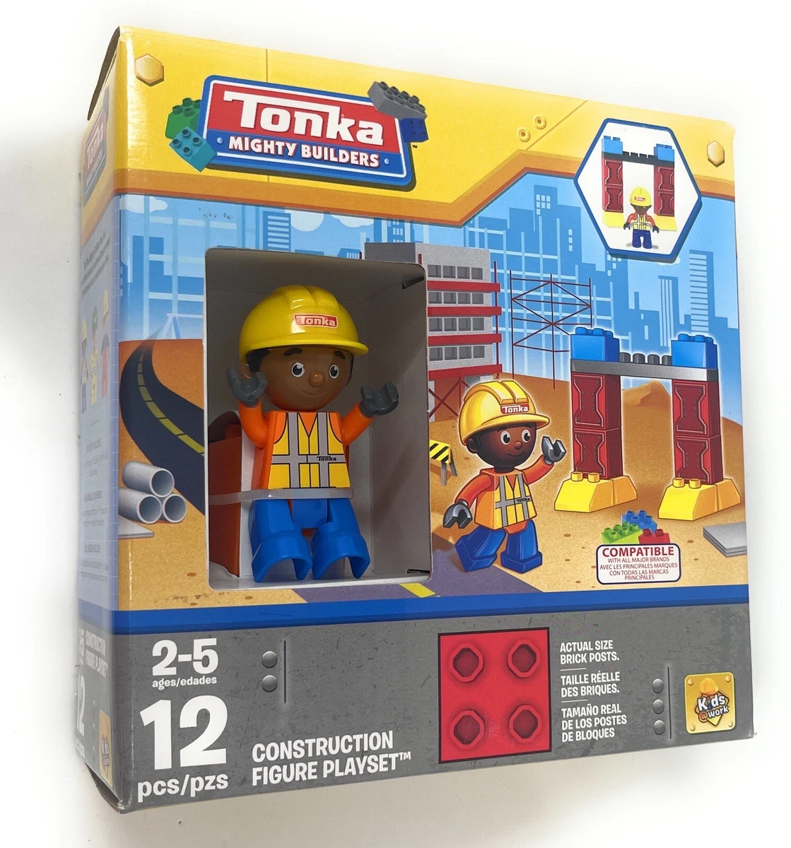TONKA Construction Mighty Builders Building Block Playset w