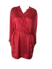 Luxury Pink Silk Robe With Lace Inserts Size L Vintage Rare lingerie sleepwear