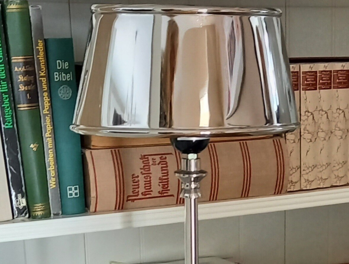 Lampenschirm Metall Gr. 1 glänzend HazenKamp E27 Schirm Oval 22cm f. Tischlampe