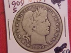 1909 S BARBER HALF DOLLAR - F - SEE PICS! - (N1939)
