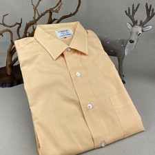 Arrow Decton Vintage ButtonDown Glen 16 S Perma-Iron Batiste Yellow Orange Med