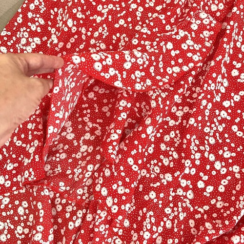 Shein Girls Skirt Size 11-12Y Floral High Low Ruffle Tiered Front Tied Red White - Picture 4 of 12