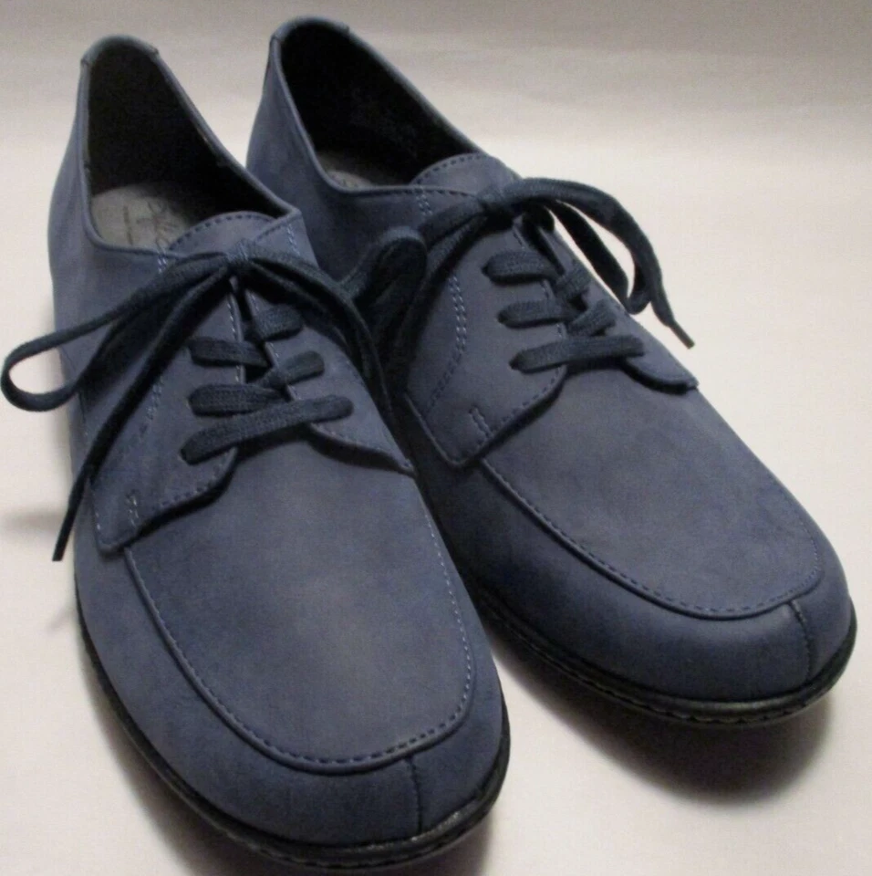 New Soft Style Womens 9M Blue Faux Suede Cushion Oxford Lace Up "Sensible" Shoes - Image 2 of 4