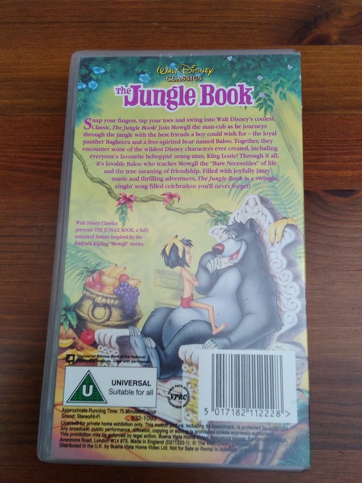 Walt Disney classic The Jungle Book on VHS in Good Condition eBay