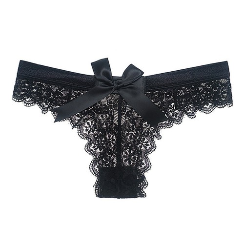 4 Pack Women's Sheer Lace Thongs & Panties Bowknot Underwear Soft Lingerie Set - Picture 14 of 18