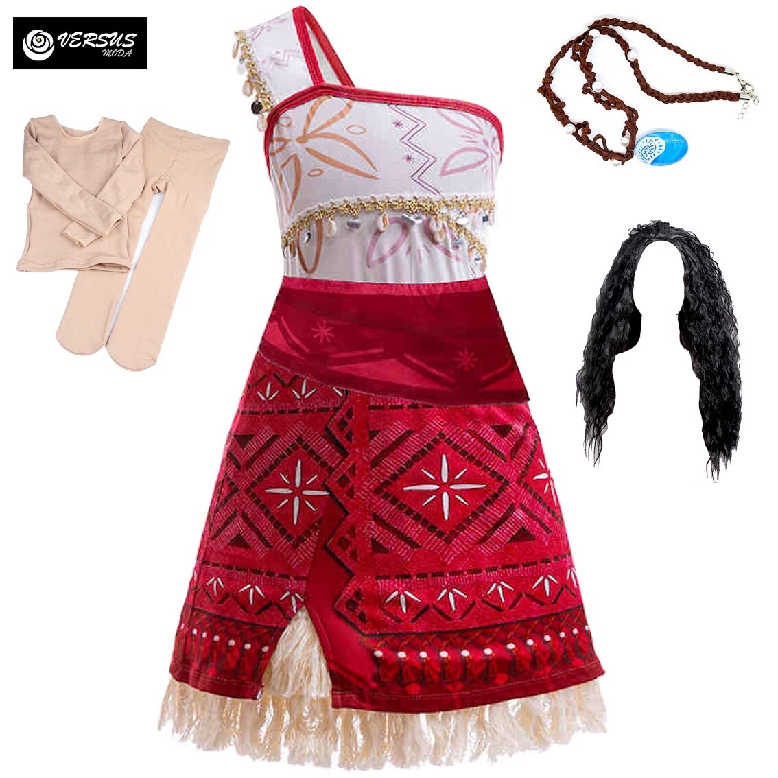 For Girl Vaiana Vestito Fai Da Te Lego Oceania Foanja Moana