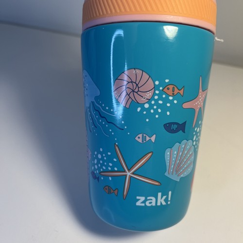 Zak Designs 12 Unzen Edelstahlschalen Kelso Kinder Becher mit Stroh/Deckel Meer - Bild 10 von 11