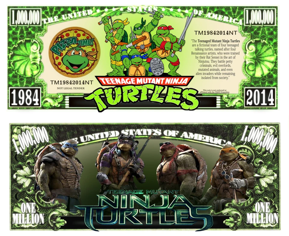 TORTUES NINJA BILLET MILLION DOLLAR US! Collection Super Heros Film Dessin Animé
