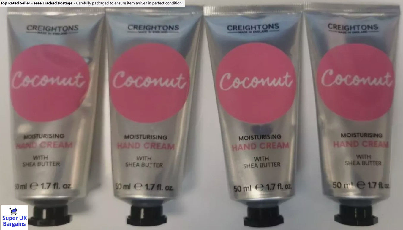 Creightons Moisturising Hand Cream 4x 50ml Coconut Oil Shea Butter Made in UK
