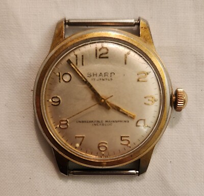 Vintage SHARP 17 Jewels Unbreakable Mainspring Incabloc Wristwatch